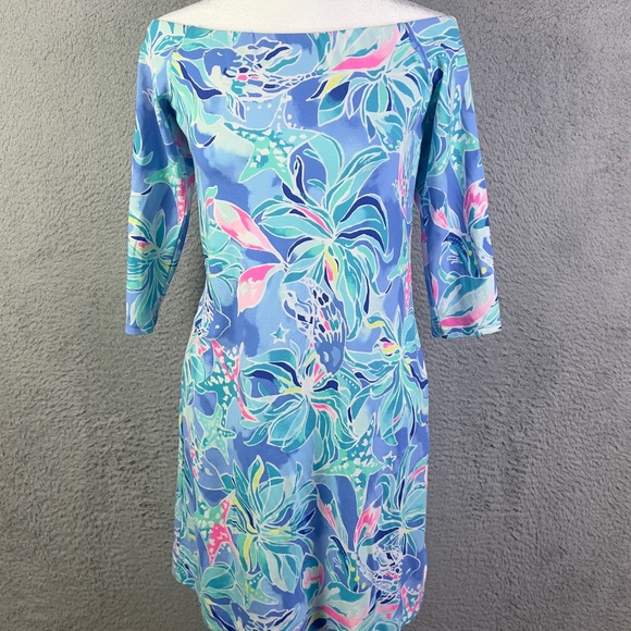 Lilly Pulitzer Dresses & Skirts - Lilly Pulitzer Laurana Off the Shoulder Dress Womens Small Bennet Blue Seas